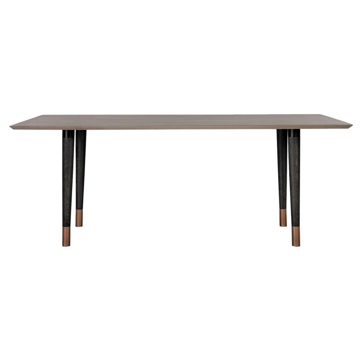 Turin Rustic Oak Wood Dining Table with Copper Tip Legs By Armen Living | Dining Tables | Modishstore - 2