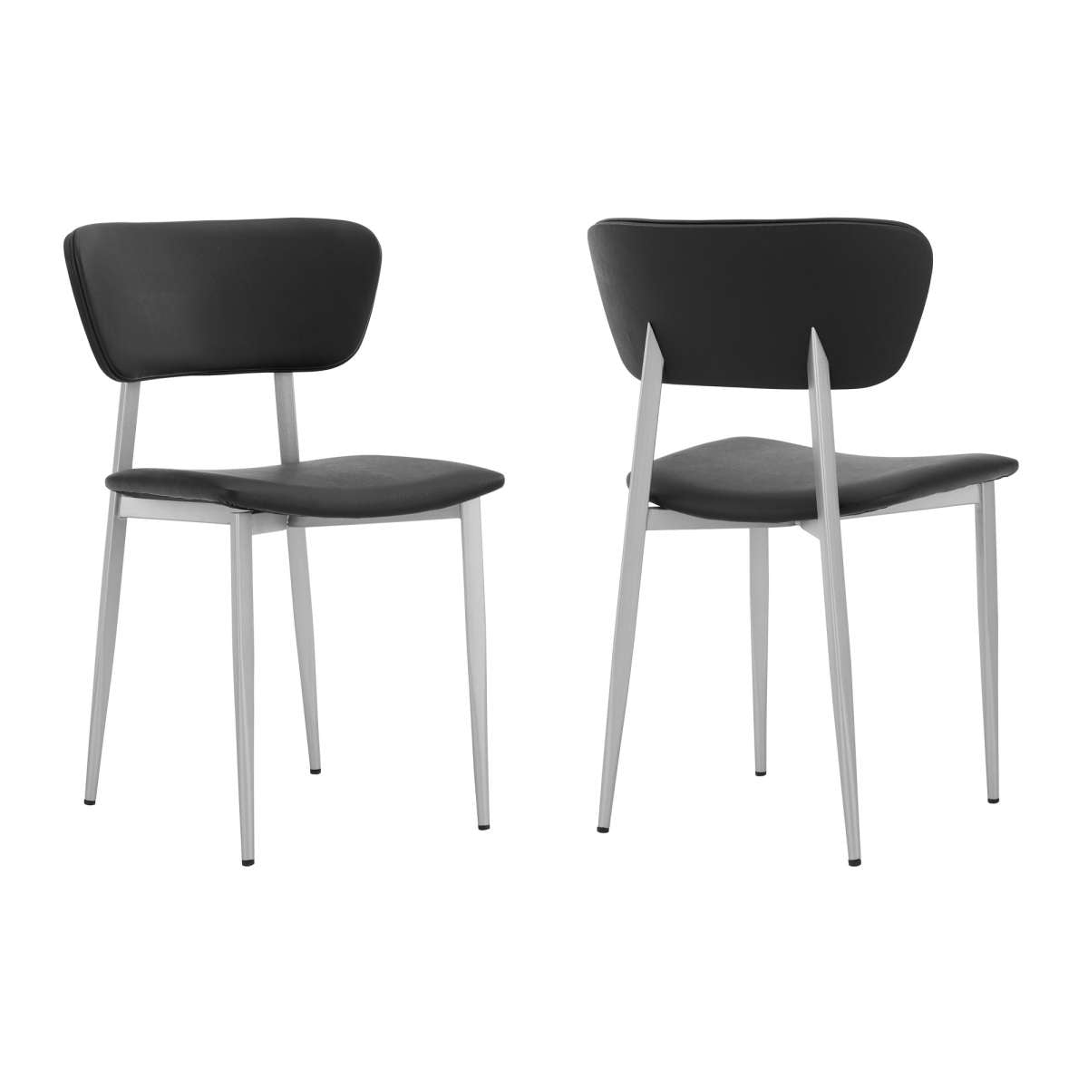 Tori Black Fabric and Metal Dining Room Chairs - Set of 2 By Armen Living | Dining Chairs | Modishstore