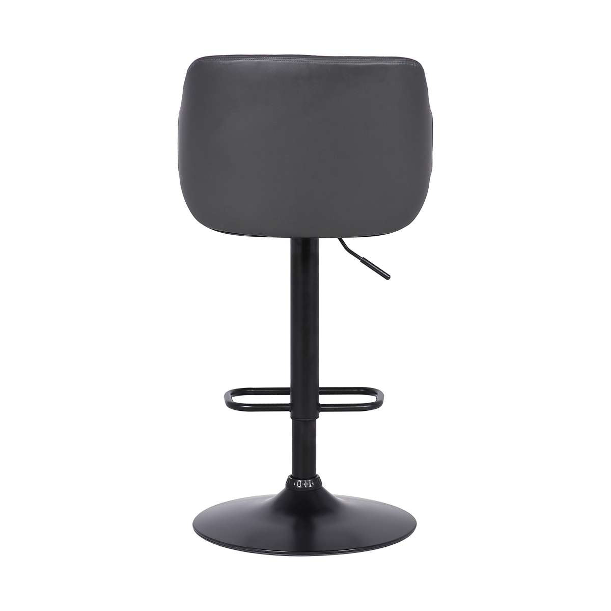 Toby Grey Faux Leather Adjustable Height Swivel Black Wood and Metal Bar Stool By Armen Living | Bar Stools | Modishstore - 5