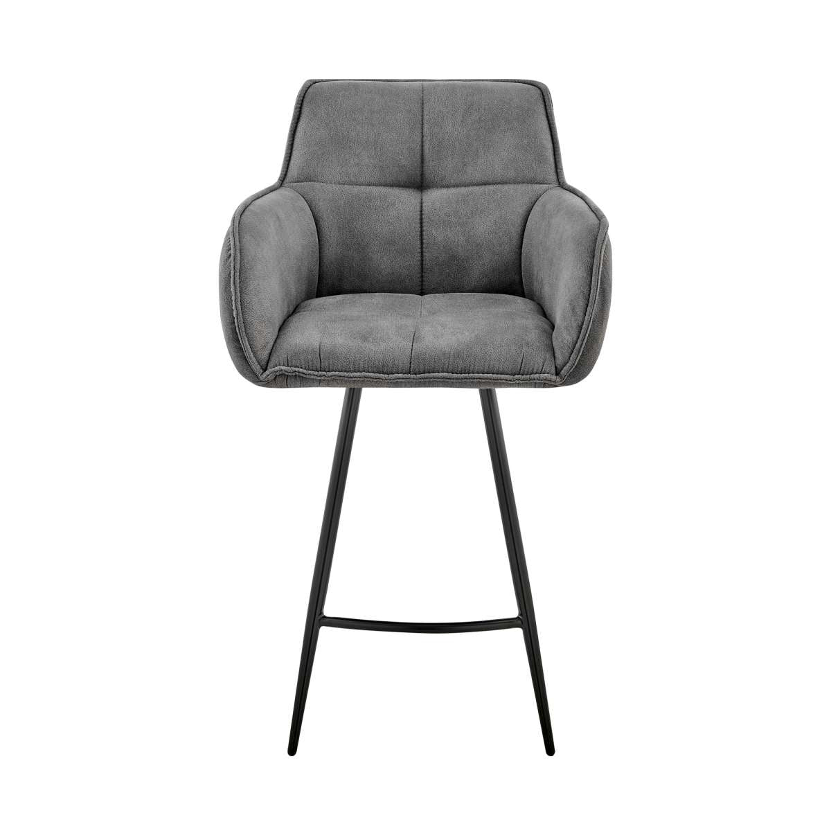 Verona 26" Counter Height Bar Stool in Charcoal Fabric and Black Finish By Armen Living | Bar Stools | Modishstore - 3