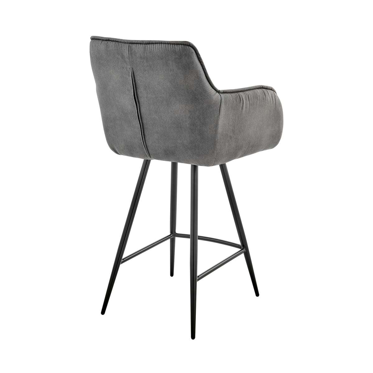 Verona 26" Counter Height Bar Stool in Charcoal Fabric and Black Finish By Armen Living | Bar Stools | Modishstore - 4