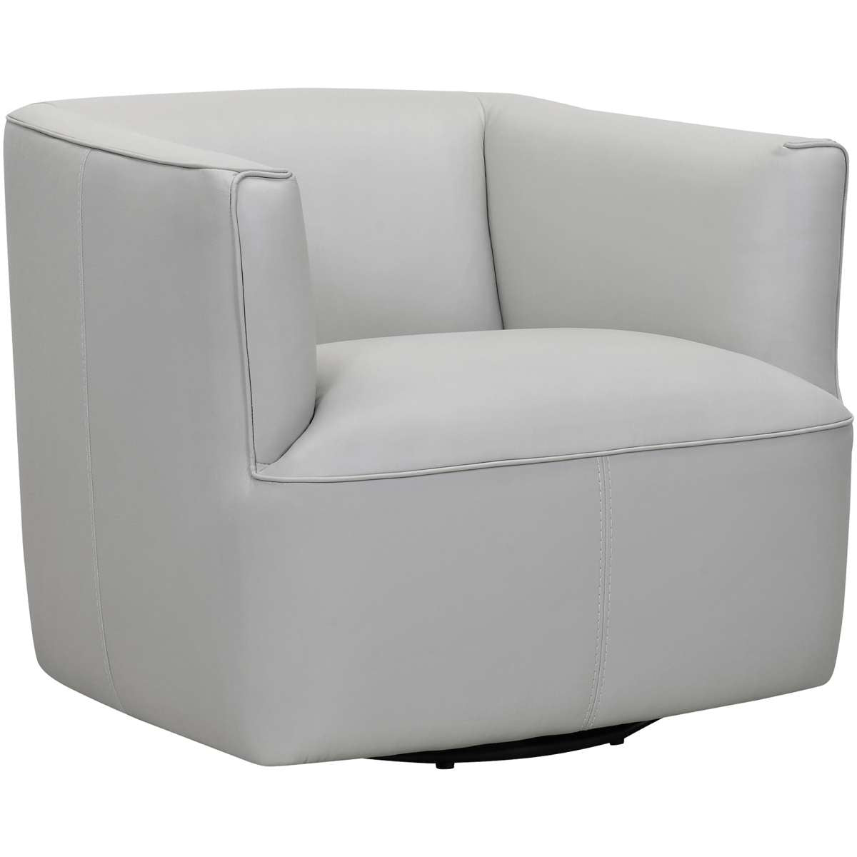 Grey leather barrel chair hot sale