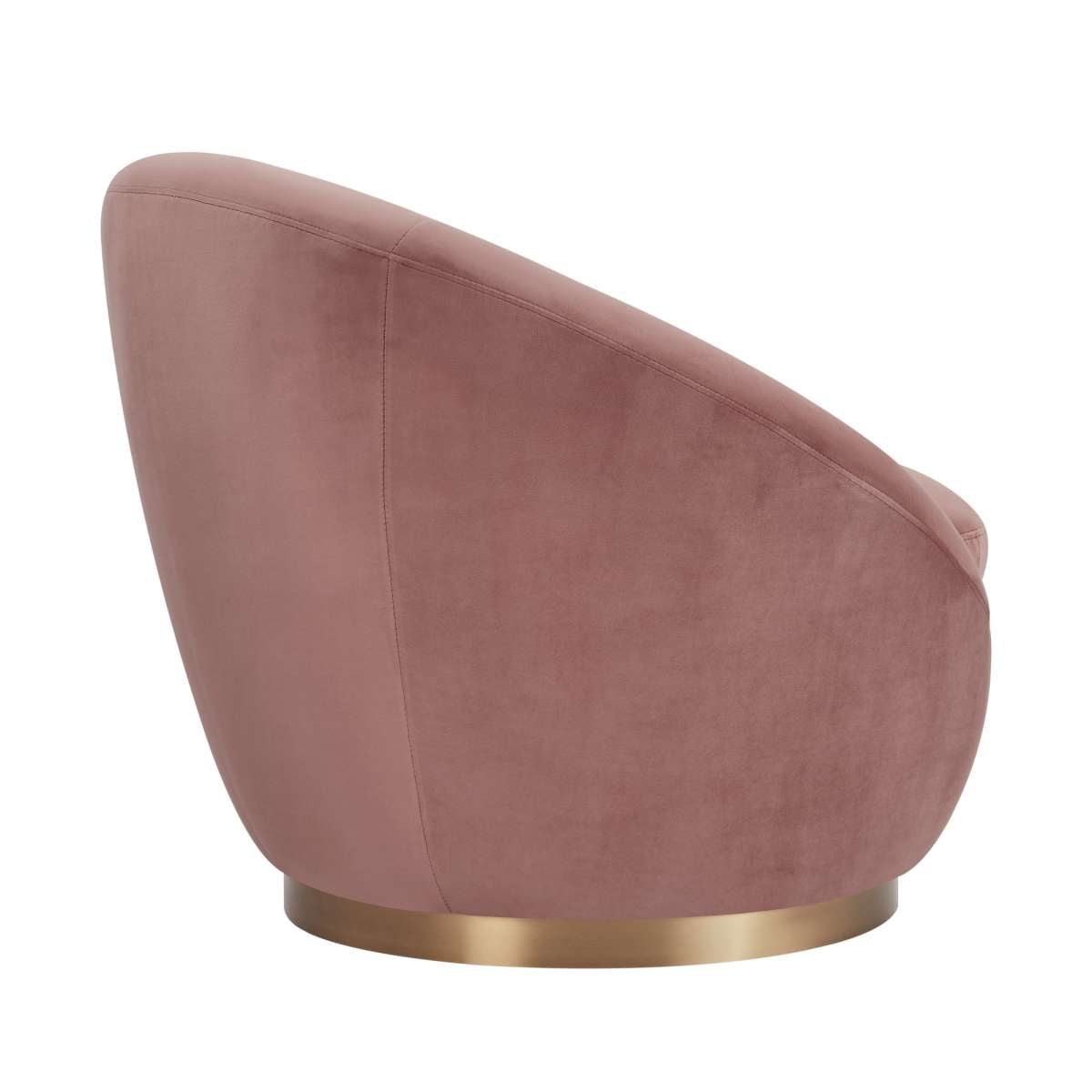 Yves Blush Velvet Swivel Accent Chair with Gold Base By Armen Living | Accent Chairs |  Modishstore  - 4