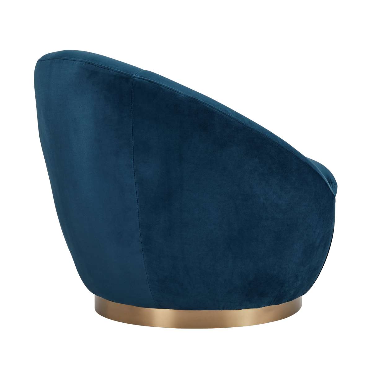 Yves Navy Velvet Swivel Accent Chair with Gold Base By Armen Living | Accent Chairs |  Modishstore  - 7