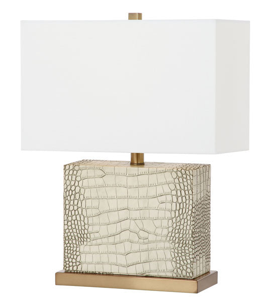 Safavieh Delia 20.5-Inch H Faux Alligator Table Lamp - Cream | Table Lamps | Modishstore - 3