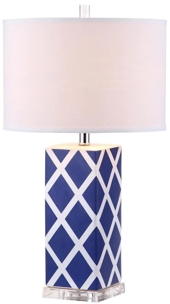 Safavieh Garden 27-Inch H Lattice Table Lamp - Navy | Table Lamps | Modishstore - 4