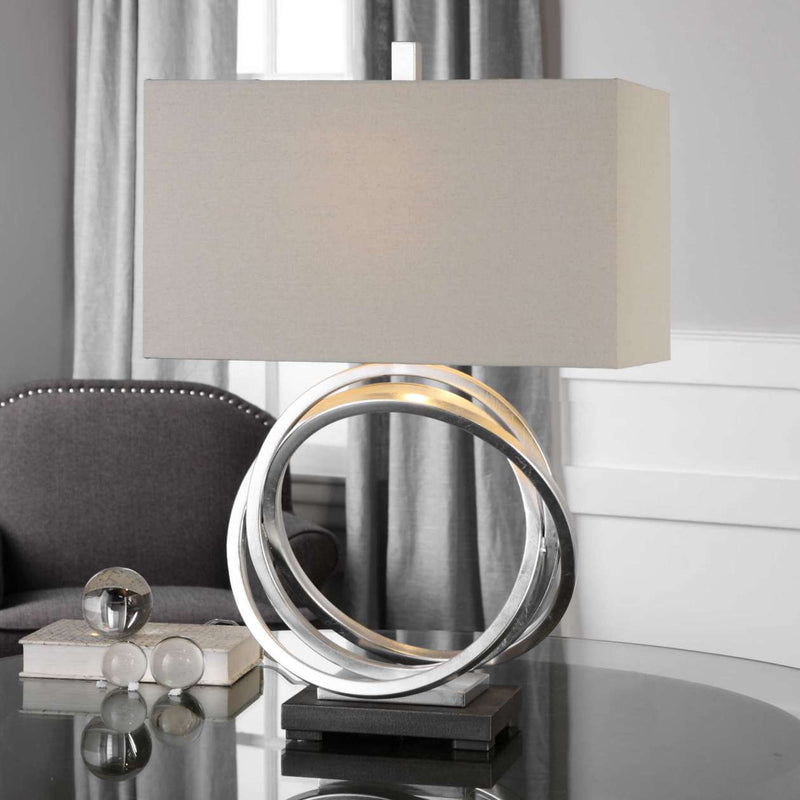 Uttermost Soroca Silver Rings Lamp | Table Lamps | Modishstore