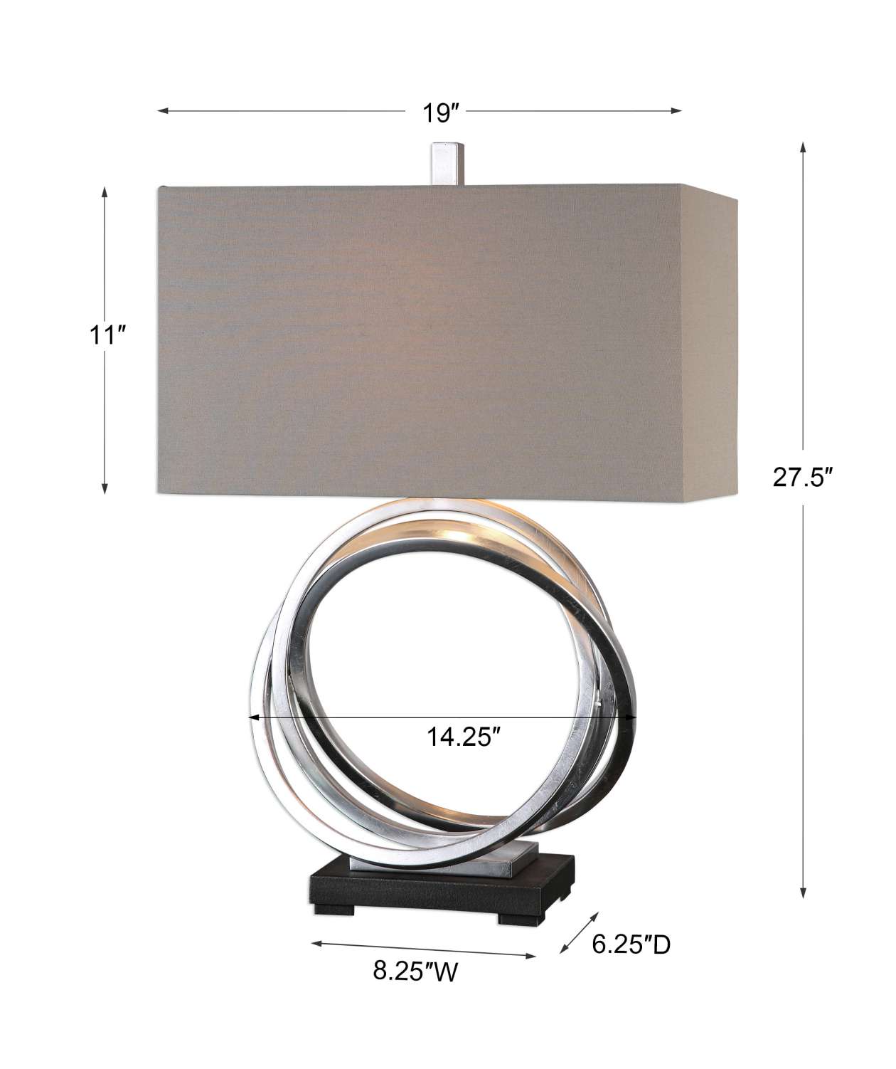 Uttermost Soroca Silver Rings Lamp | Table Lamps | Modishstore - 3
