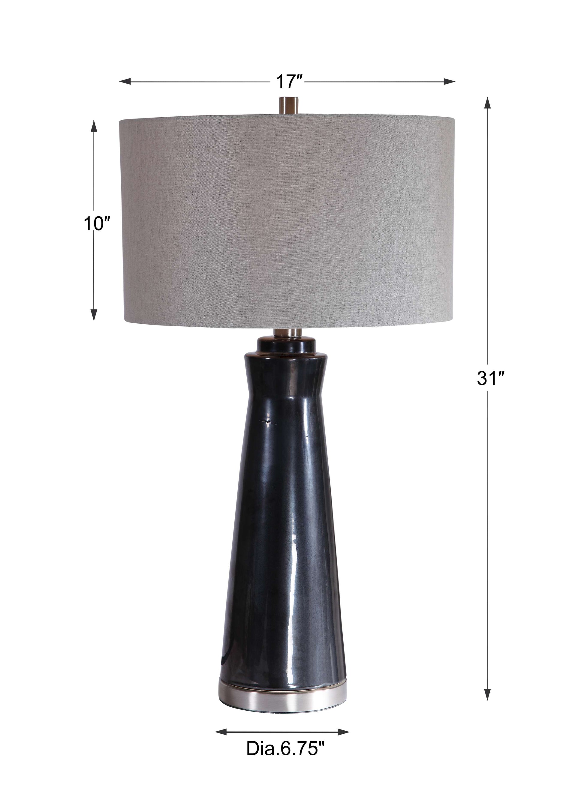 Uttermost Arlan Dark Charcoal Table Lamp | Table Lamps | Modishstore - 5