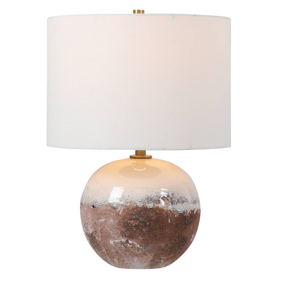Uttermost Durango Terracotta Accent Lamp - White, Brass – Modish Store