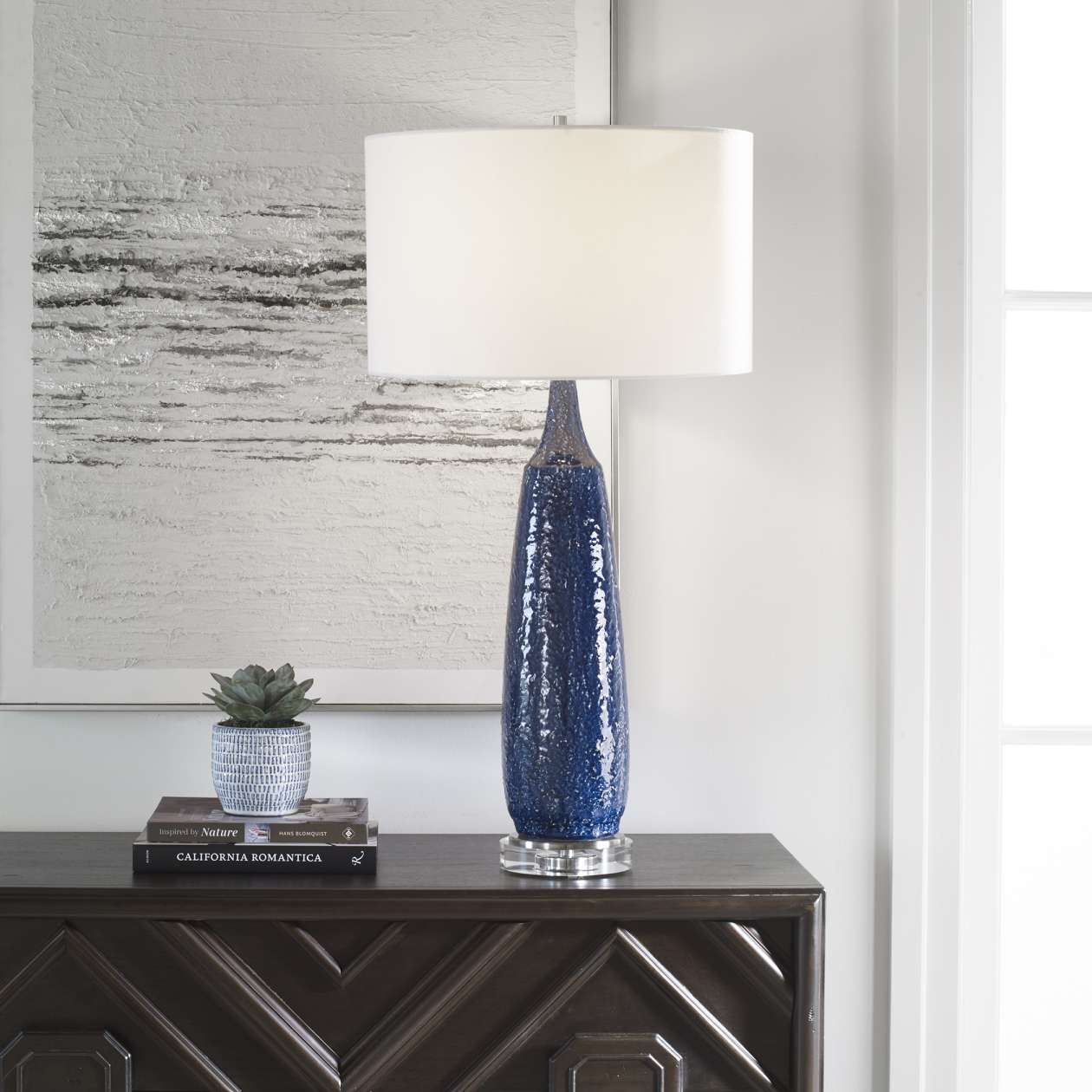 Uttermost Newport Cobalt Blue Table Lamp | Table Lamps | Modishstore