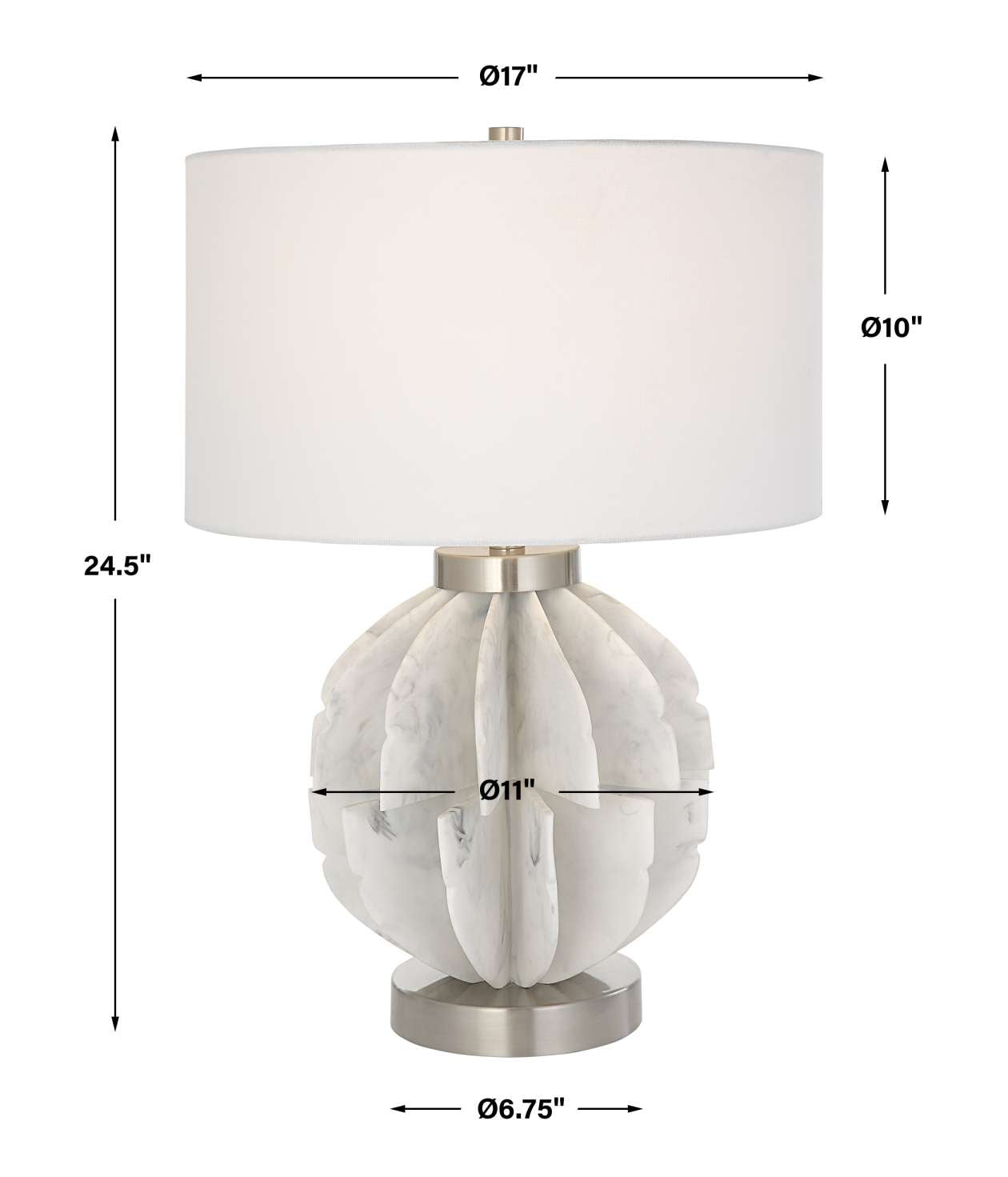 Uttermost Repetition White Marble Table Lamp | Table Lamps | Modishstore - 6