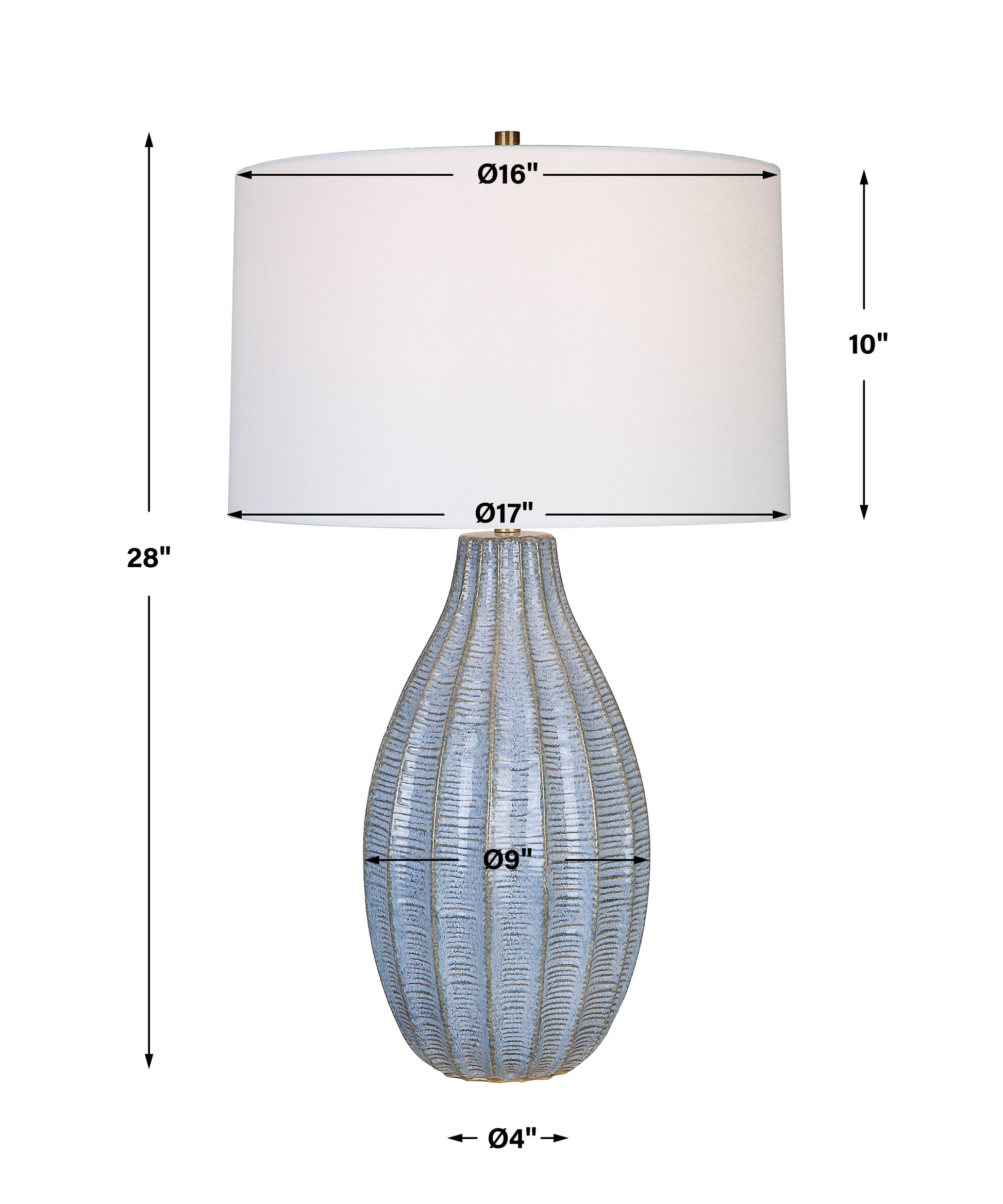 Uttermost Veston Blue Glaze Table Lamp | Table Lamps | Modishstore - 3