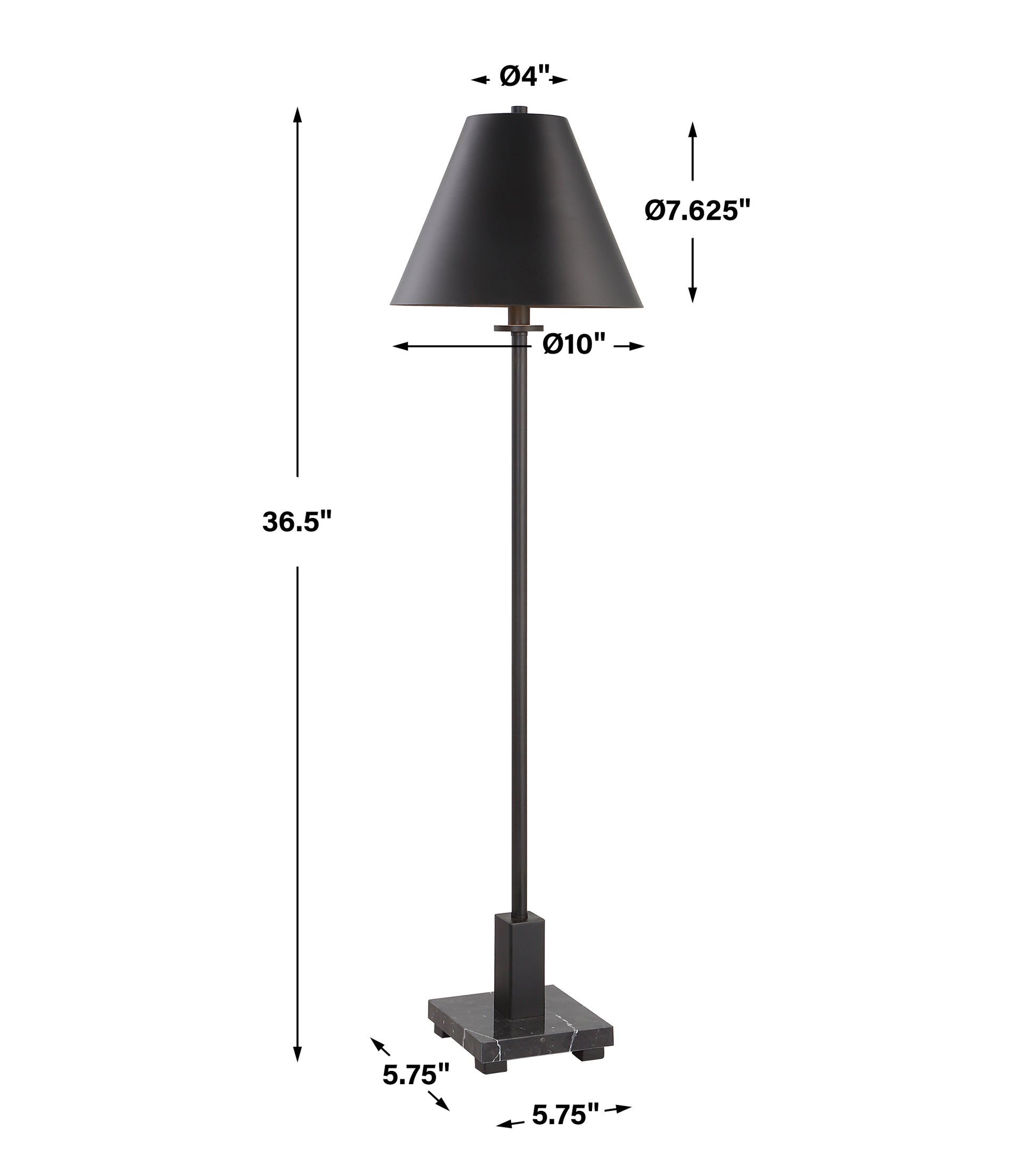 Uttermost Pilot Black Buffet Lamp | Table Lamps | Modishstore - 3
