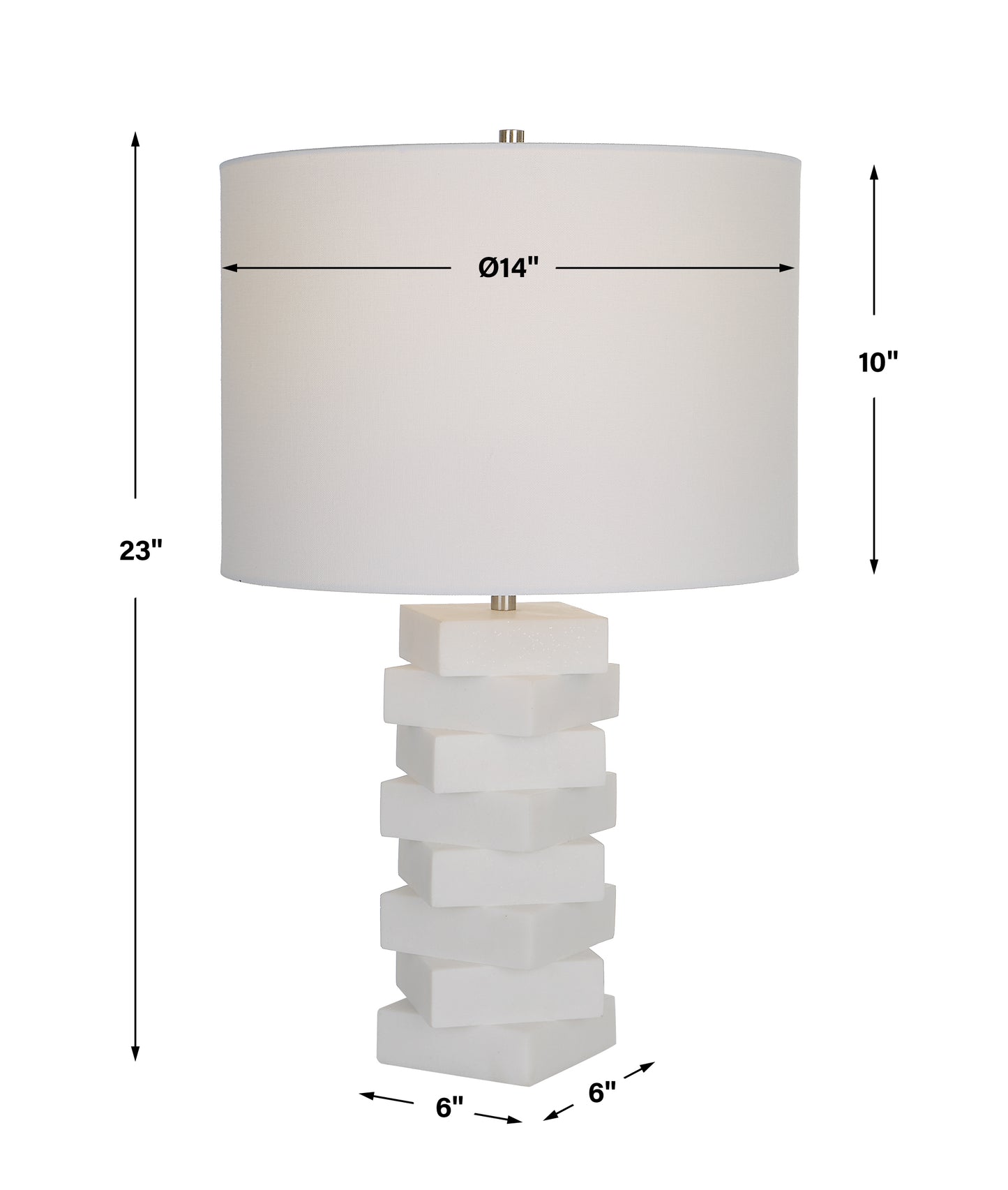 Uttermost Ascent White Geometric Table Lamp | Table Lamps | Modishstore - 3