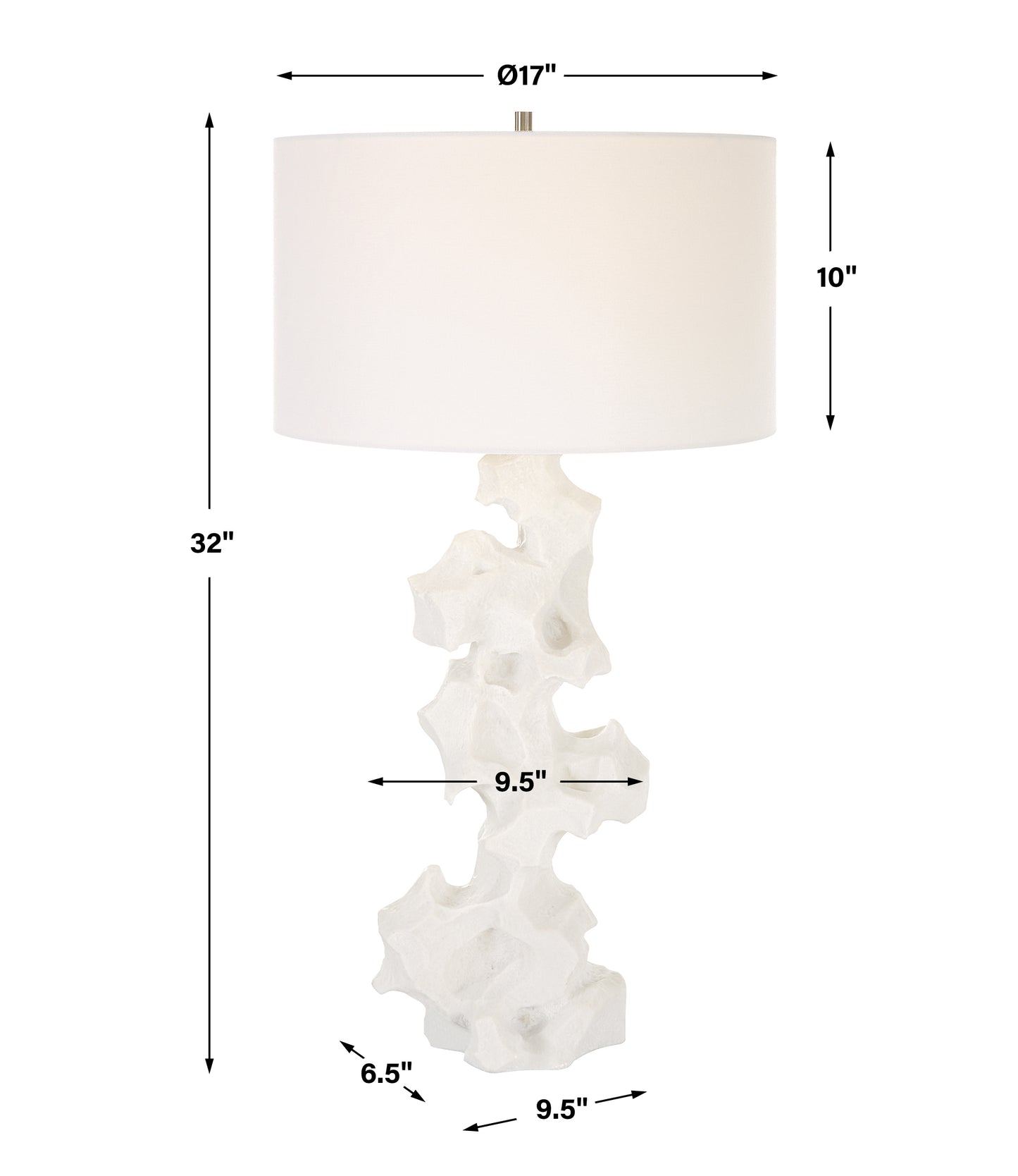 Uttermost Remnant White Marble Table Lamp | Table Lamps | Modishstore - 3