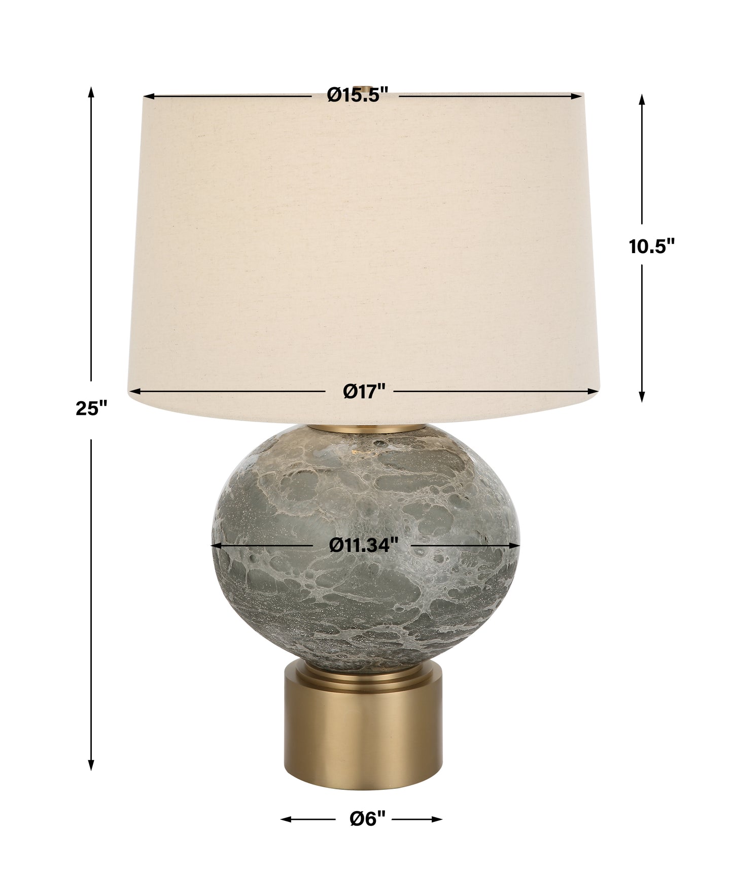 Uttermost Lunia Gray Glass Table Lamp | Table Lamps | Modishstore - 3