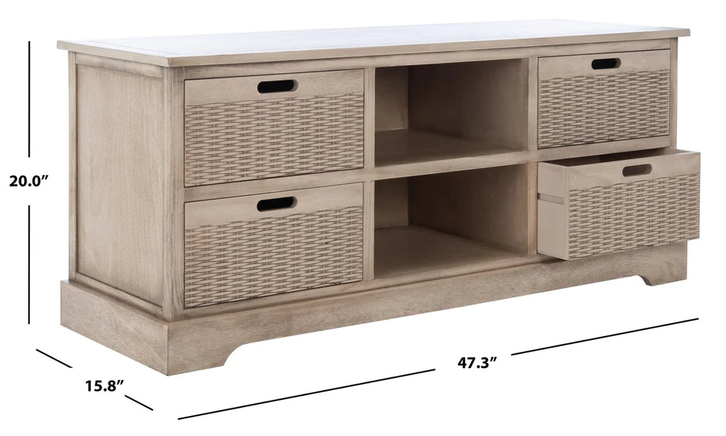 Safavieh Landers 4 Drawer Media Stand - Sand | TV Stands | Modishstore - 7