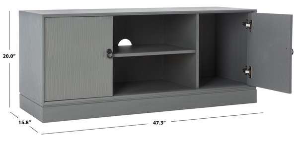 Safavieh Aliyah 2Dr 1 Shelf Media Stand - Distressed Gray | TV Stands | Modishstore - 4