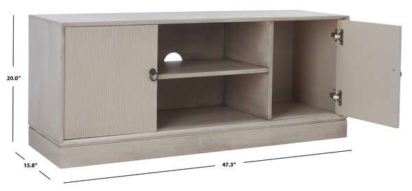 Safavieh Aliyah 2Dr 1 Shelf Media Stand - Greige | TV Stands | Modishstore - 4