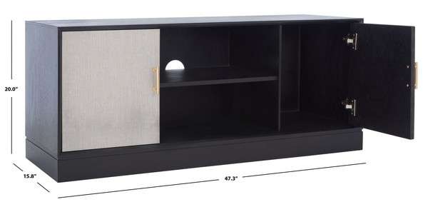 Safavieh Estella 2Dr 1 Shelf Media Stand - Black | TV Stands | Modishstore - 4