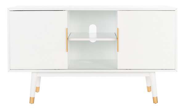 Safavieh Ligia 2 Door Media Stand - White | TV Stands | Modishstore