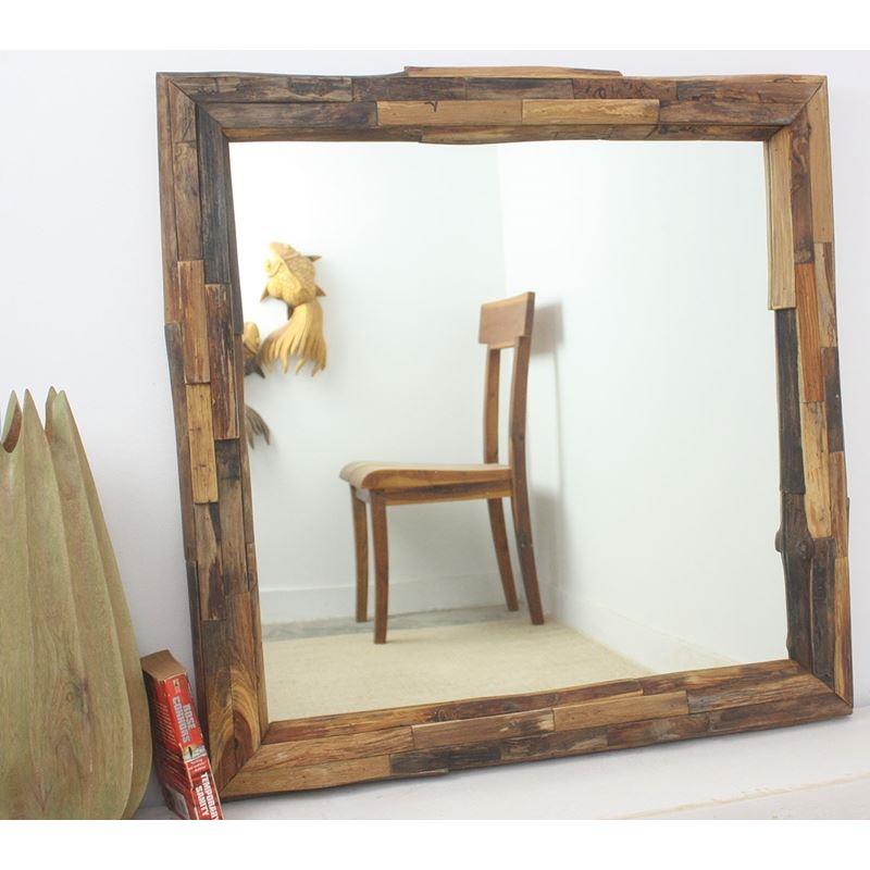 Haussmann® Mirror NE Teak Rectangle 22 x 48 in H (16 hot x 41) Walnut