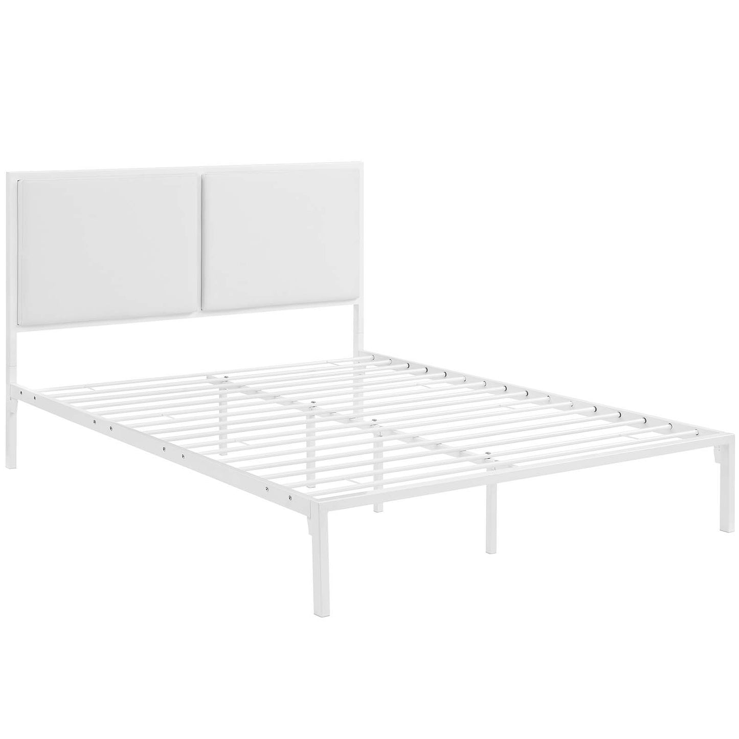 Modway Della King Vinyl Bed - White White - MOD-5464 | Beds | Modishstore - 5