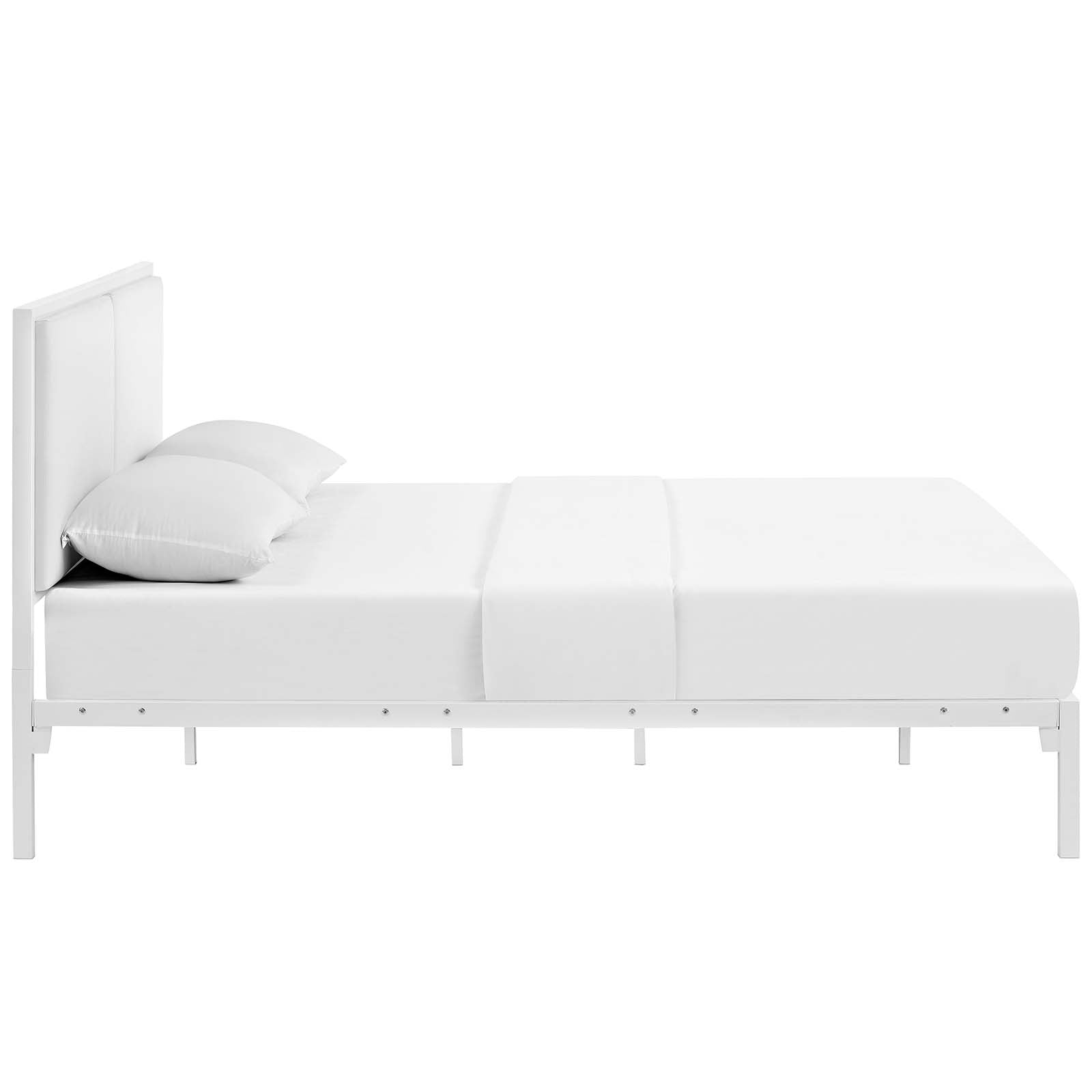 Modway Della King Vinyl Bed - White White - MOD-5464 | Beds | Modishstore - 3