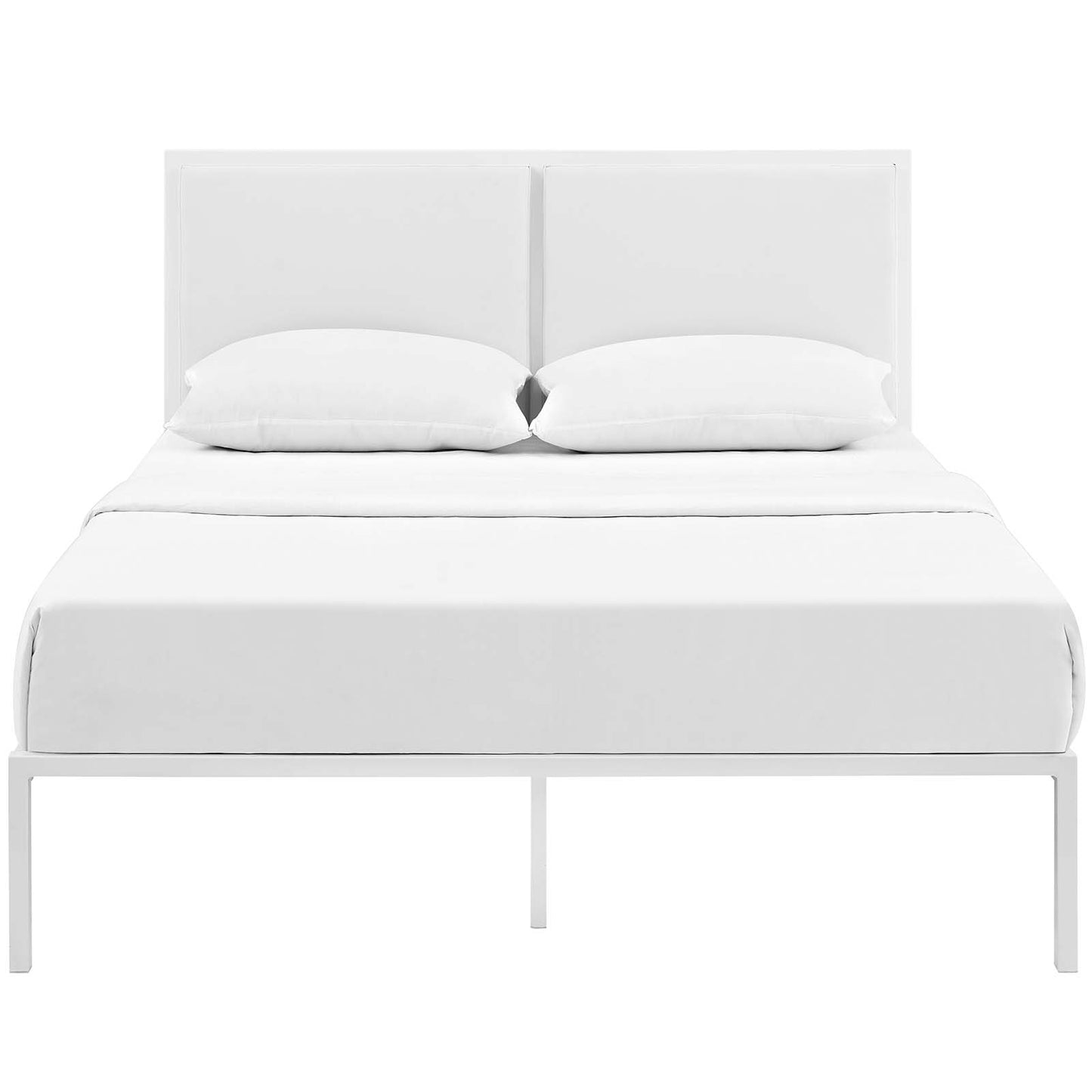 Modway Della King Vinyl Bed - White White - MOD-5464 | Beds | Modishstore - 2