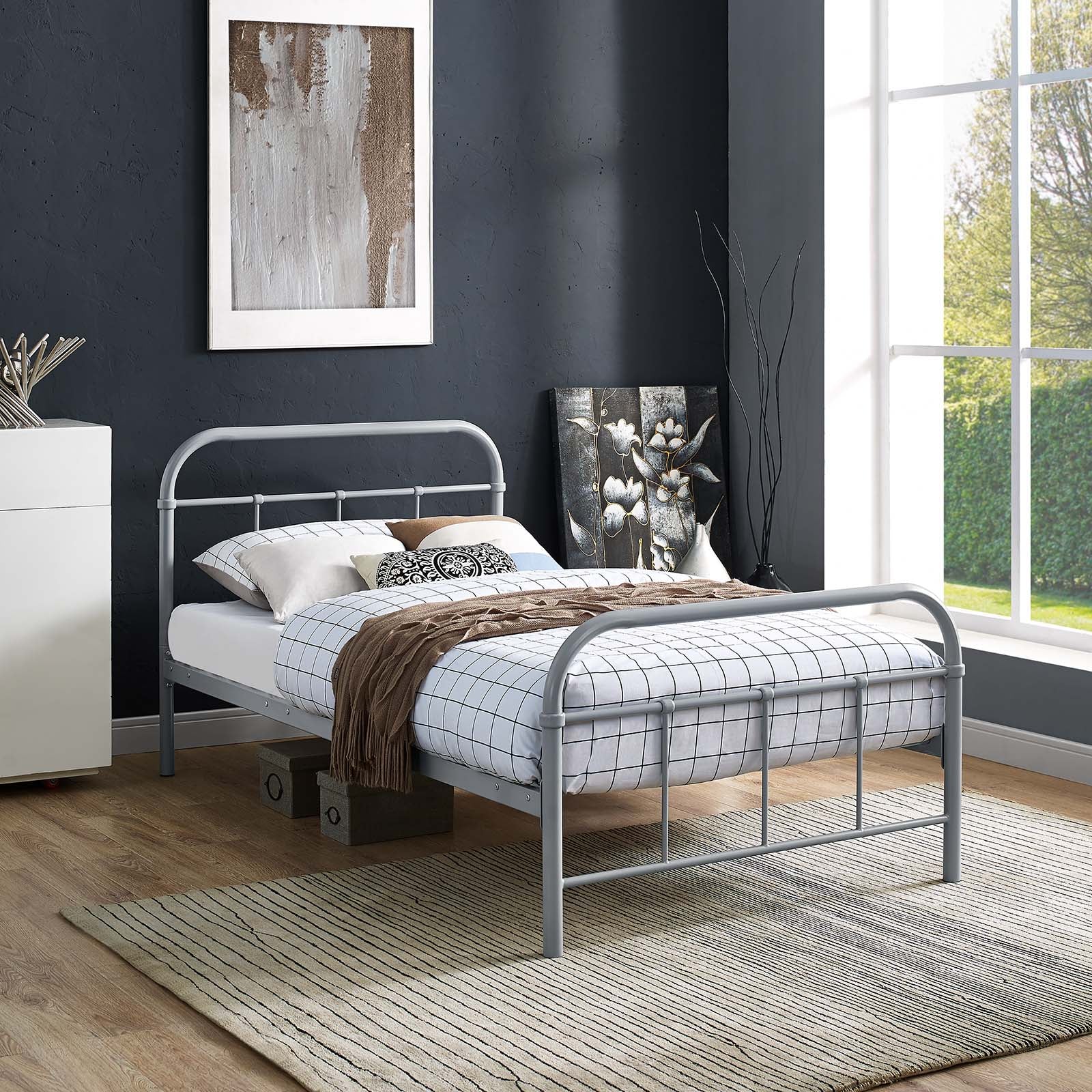 Maisie Twin Stainless Steel Bed Frame By Modway - MOD-5531 | Beds | Modishstore - 1