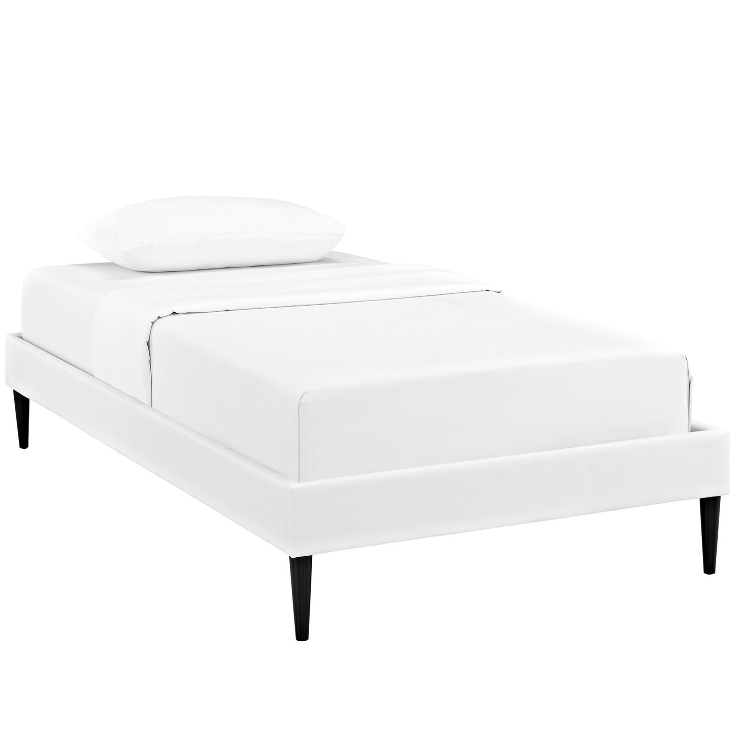 Sherry Twin Vinyl Bed Frame with Round Tapered Legs By Modway - MOD-5581 | Beds | Modishstore - 3