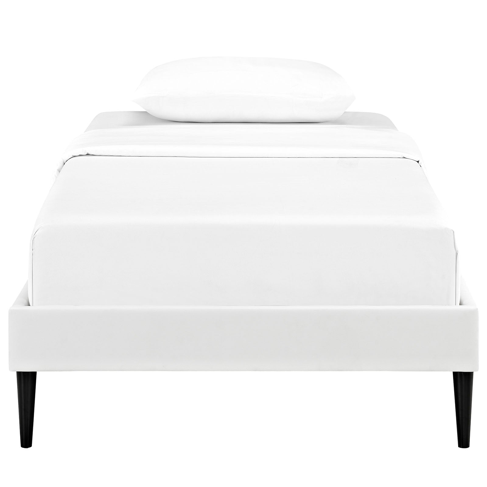 Sherry Twin Vinyl Bed Frame with Round Tapered Legs By Modway - MOD-5581 | Beds | Modishstore - 5