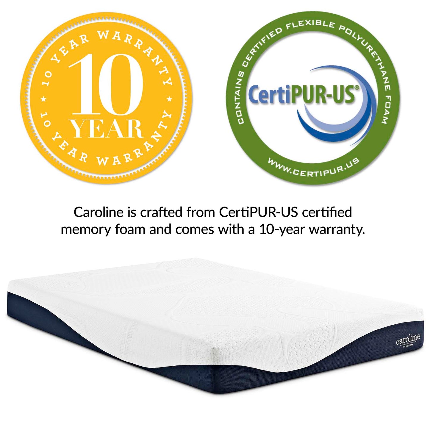 Caroline 10" Queen Memory Foam Mattress By Modway - MOD-5739 | Mattresses | Modishstore - 4