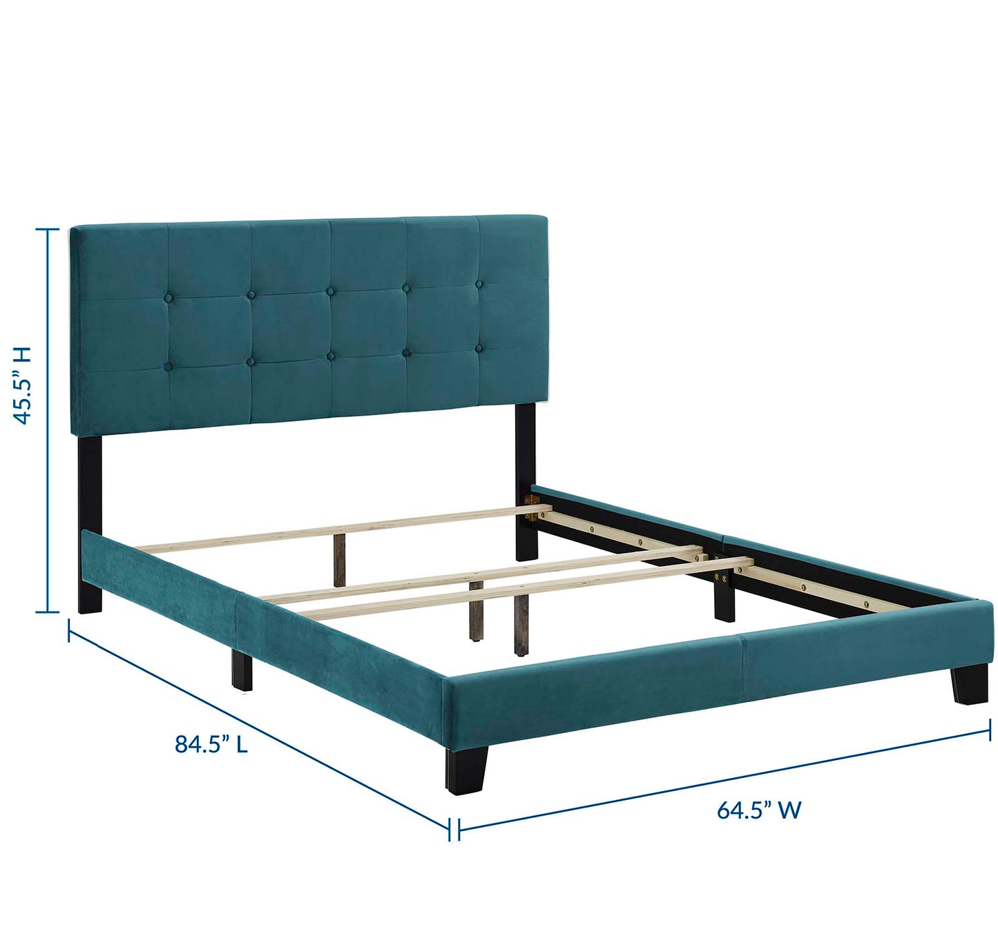 Amira Queen Performance Velvet Bed By Modway - MOD-5867 | Beds | Modishstore - 4