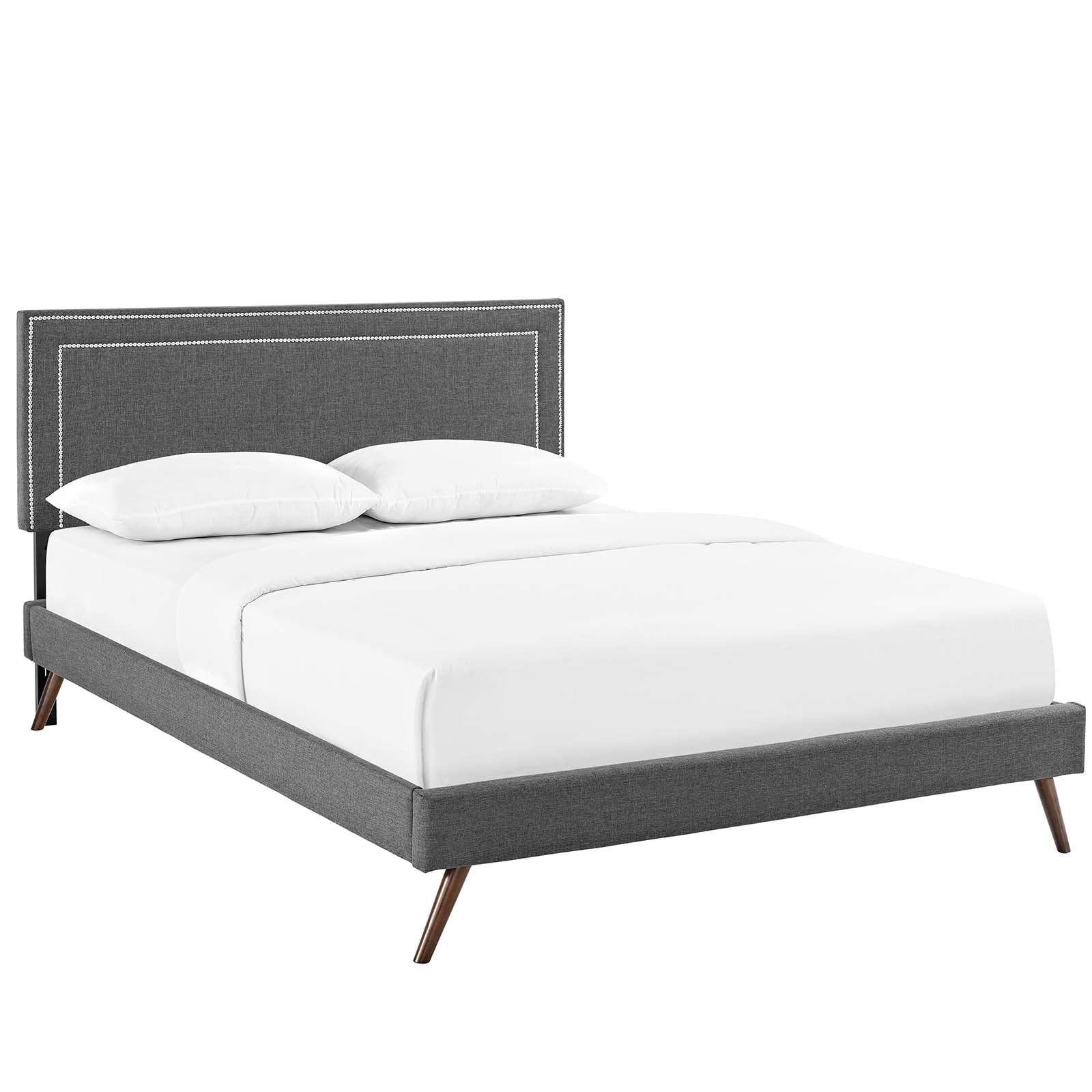 Virginia Queen Fabric Platform Bed with Round Splayed Legs By Modway - MOD-5915 | Beds | Modishstore - 2