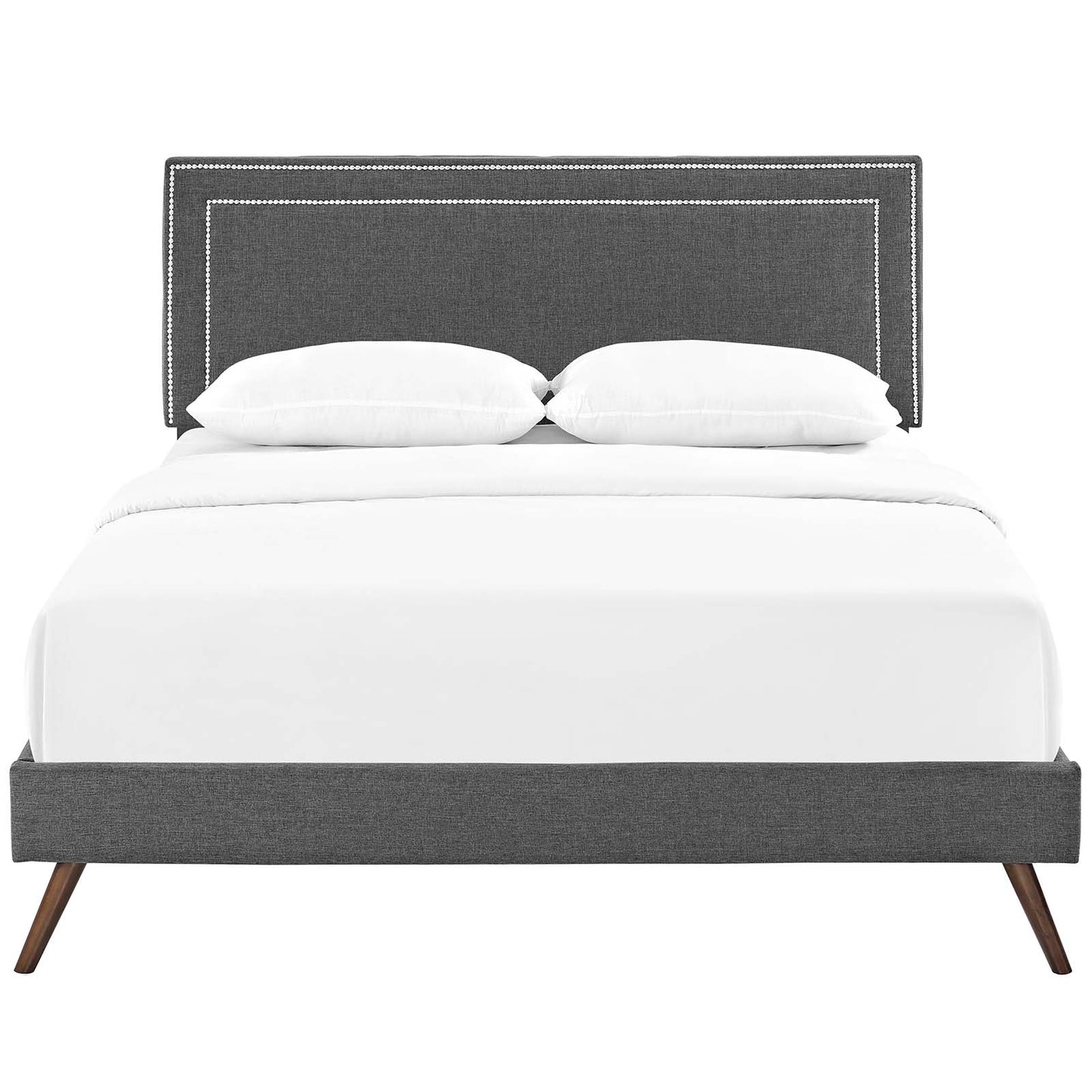 Virginia Queen Fabric Platform Bed with Round Splayed Legs By Modway - MOD-5915 | Beds | Modishstore - 5