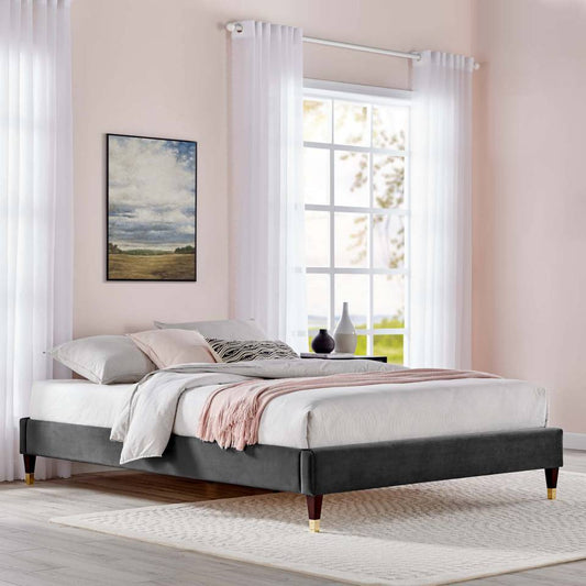 Modway Harlow Full Performance Velvet Platform Bed Frame - MOD-6269 | Modishstore - 1