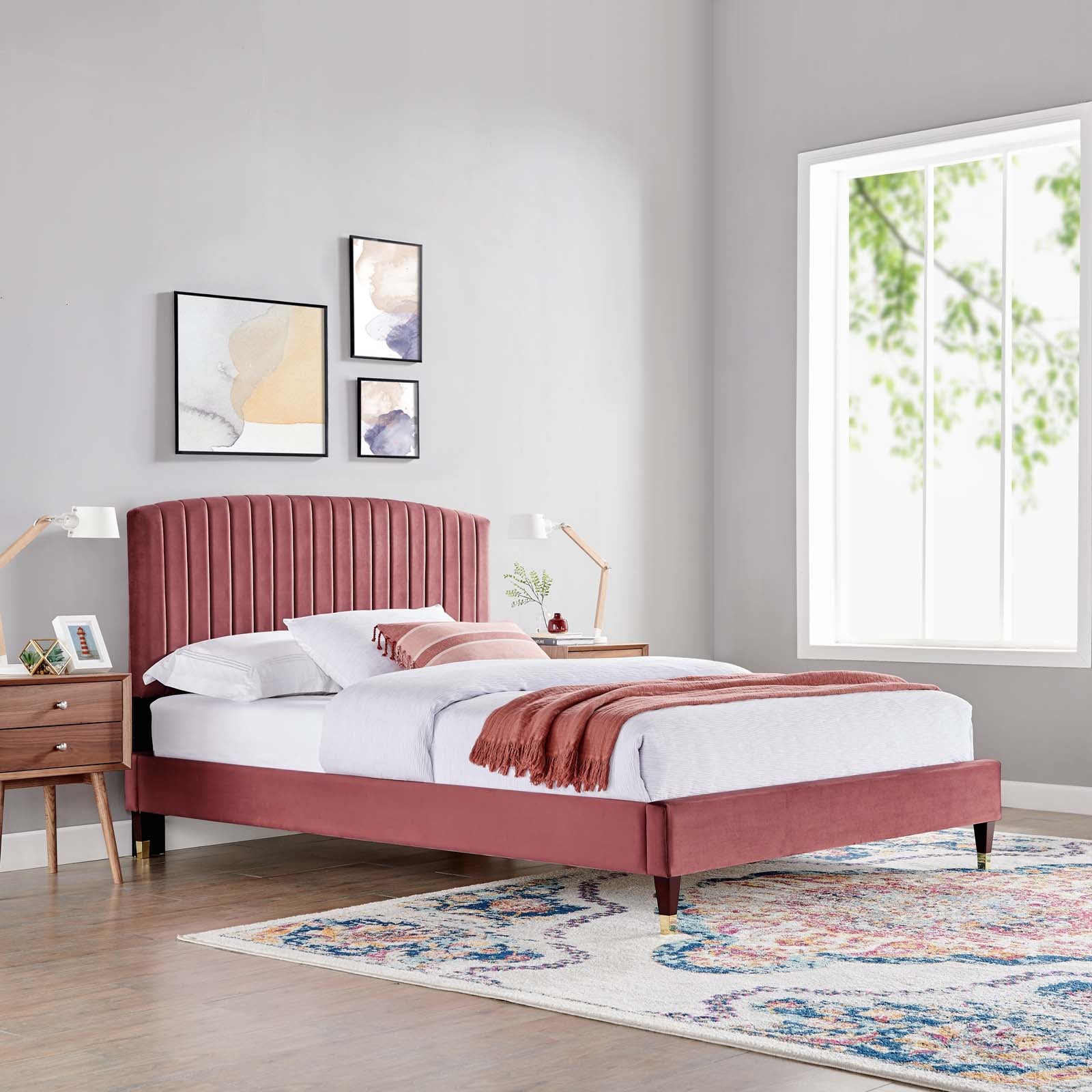 Alessi Performance Velvet Queen Platform Bed By Modway - MOD-6284 | Beds | Modishstore - 10