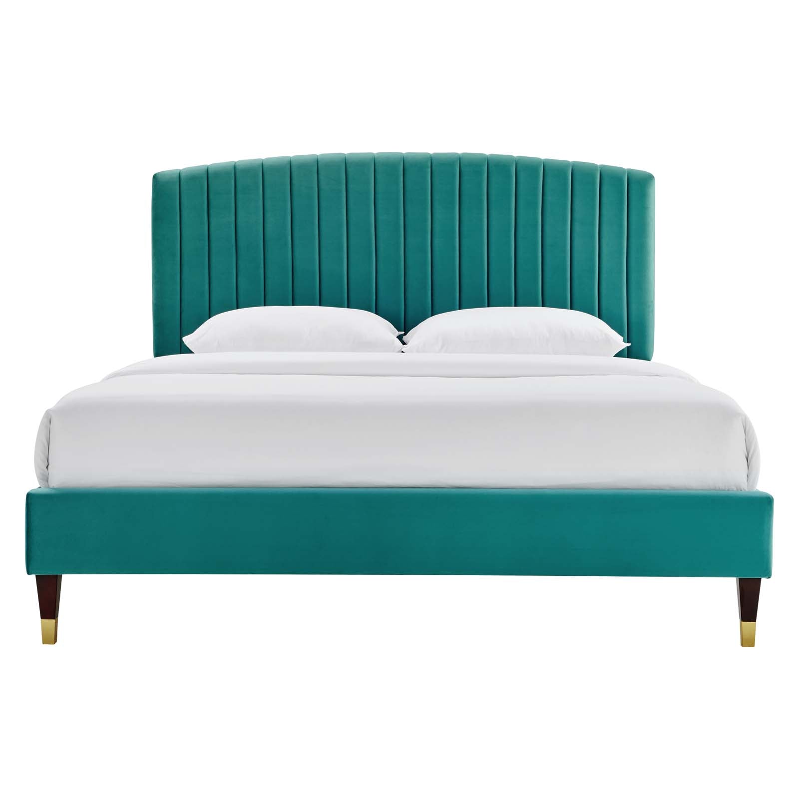 Alessi Performance Velvet Queen Platform Bed By Modway - MOD-6284 | Beds | Modishstore - 19