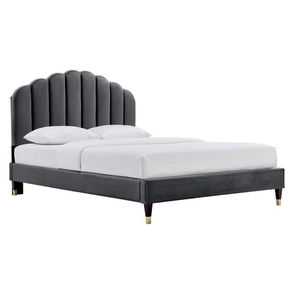 Daisy Performance Velvet Queen Platform Bed By Modway - MOD-6288 | Beds | Modishstore - 2