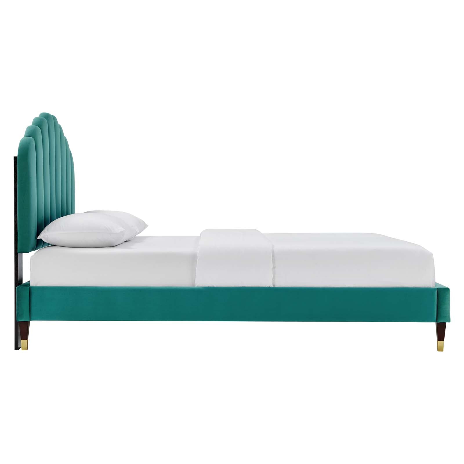 Daisy Performance Velvet Queen Platform Bed By Modway - MOD-6288 | Beds | Modishstore - 40