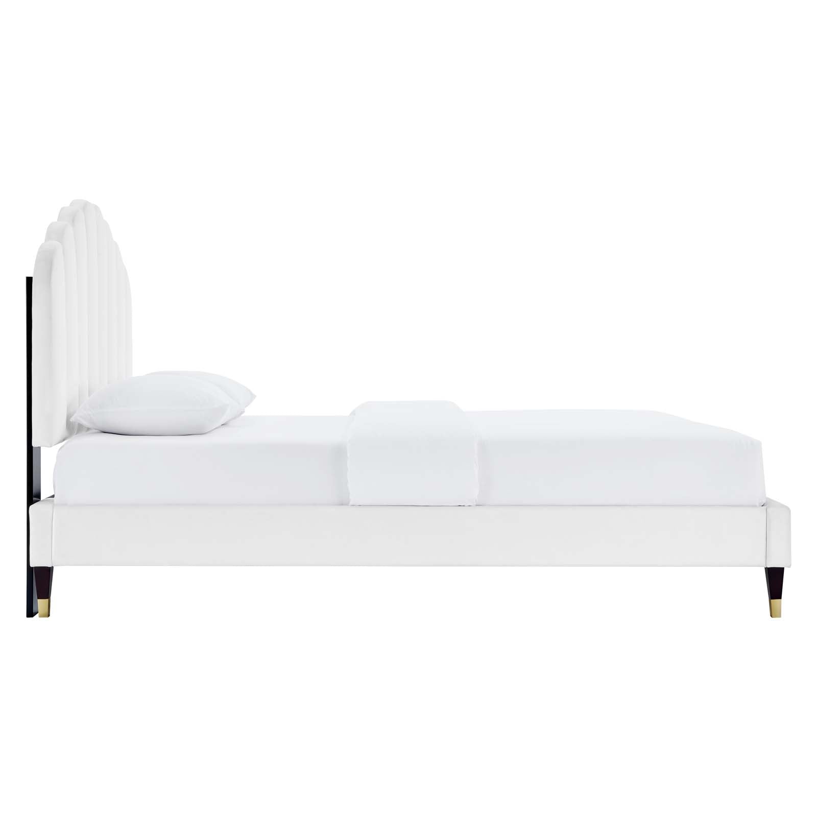 Daisy Performance Velvet Queen Platform Bed By Modway - MOD-6288 | Beds | Modishstore - 45