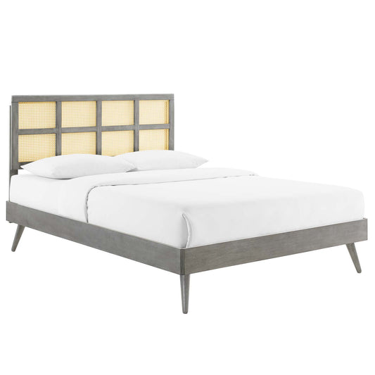 Modway Sidney Cane and Wood Full Platform Bed With Splayed Legs - MOD-6374 | Beds | Modishstore - 1