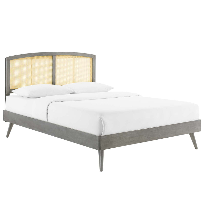 Sierra Cane and Wood Queen Platform Bed With Splayed Legs By Modway - MOD-6376 | Beds | Modishstore - 7