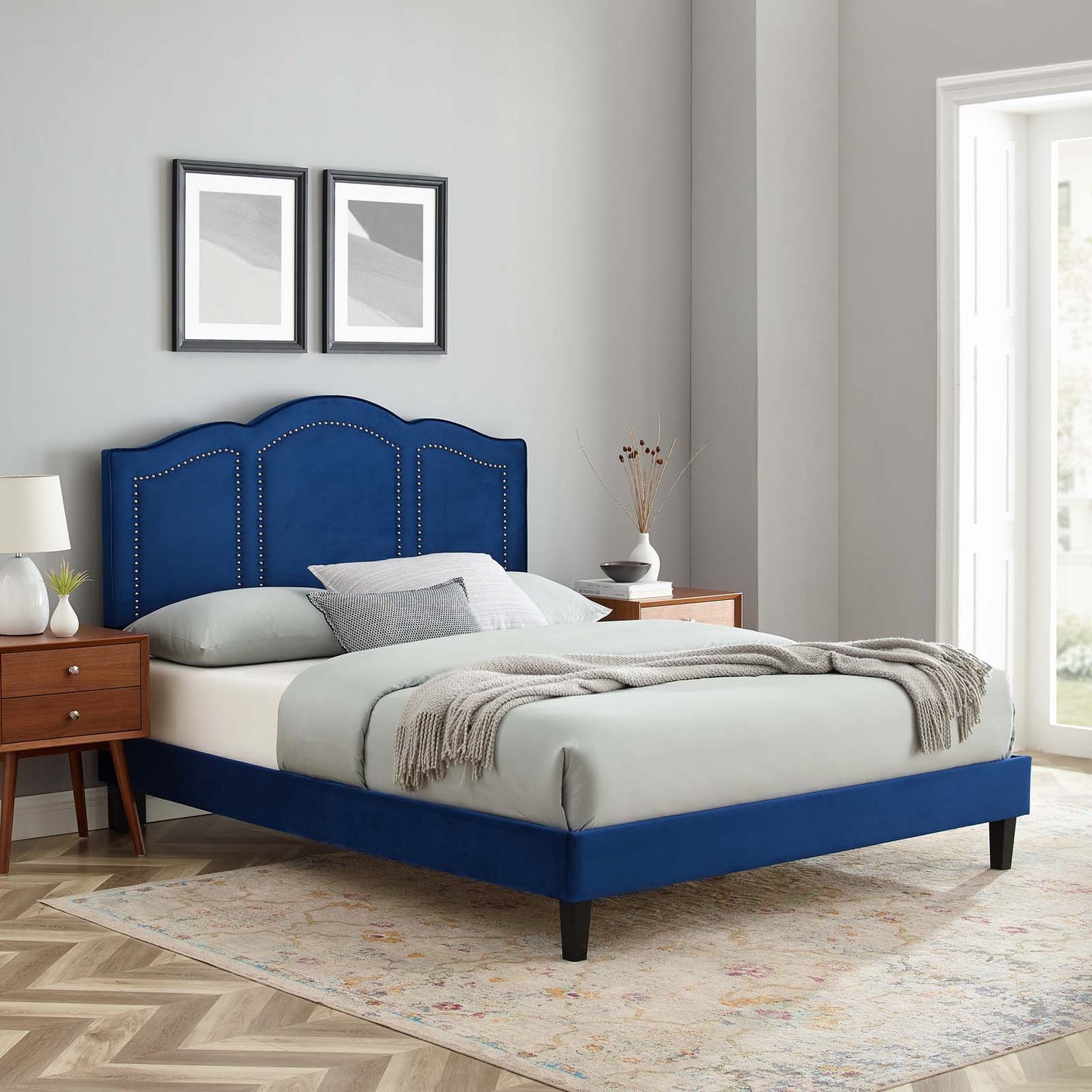 Emerson Performance Velvet Queen Platform Bed By Modway - MOD-6579 | Beds | Modishstore - 58