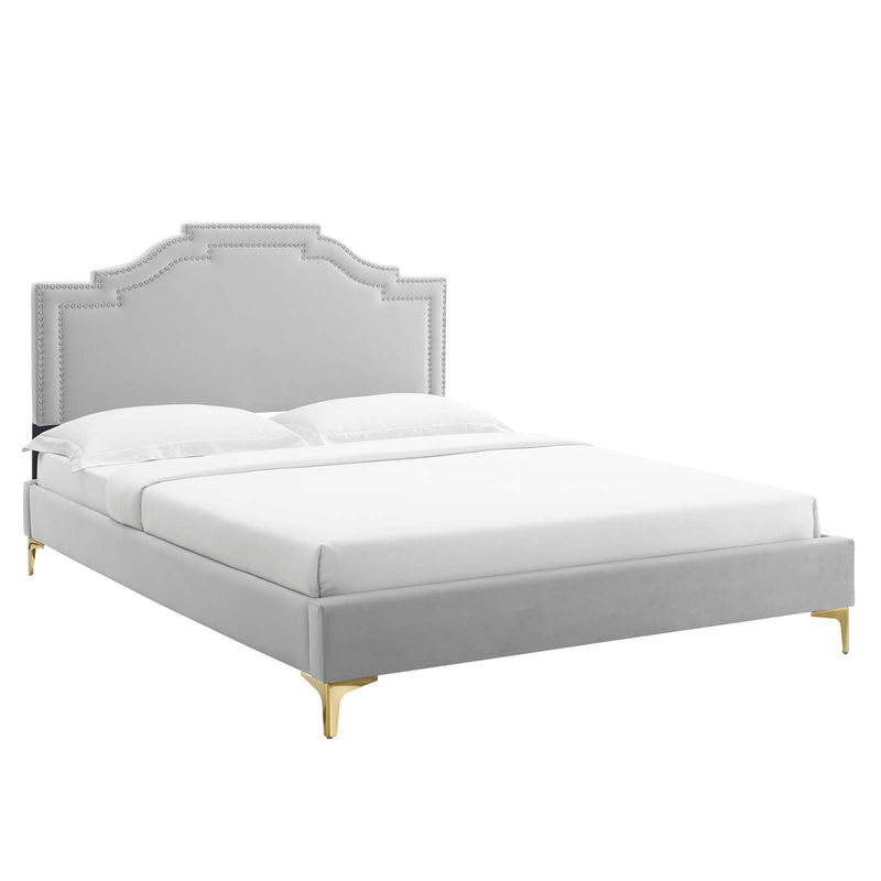 Adelaide Performance Velvet Queen Platform Bed By Modway - MOD-6580 | Beds | Modishstore - 29