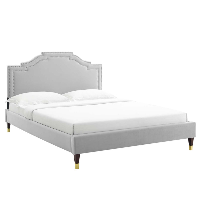 Adelaide Performance Velvet Queen Platform Bed By Modway - MOD-6581 | Beds | Modishstore - 28