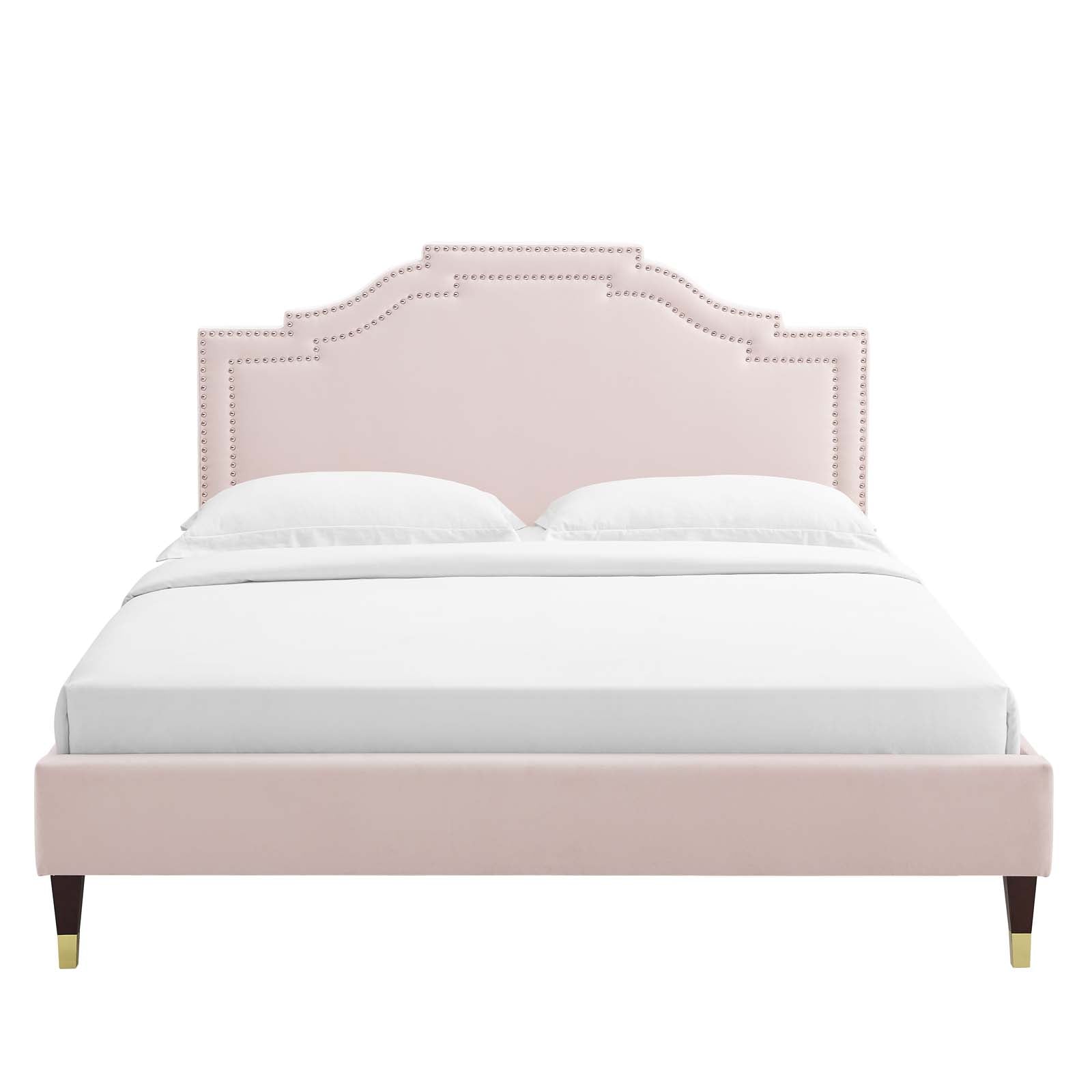 Adelaide Performance Velvet Queen Platform Bed By Modway - MOD-6581 | Beds | Modishstore - 83