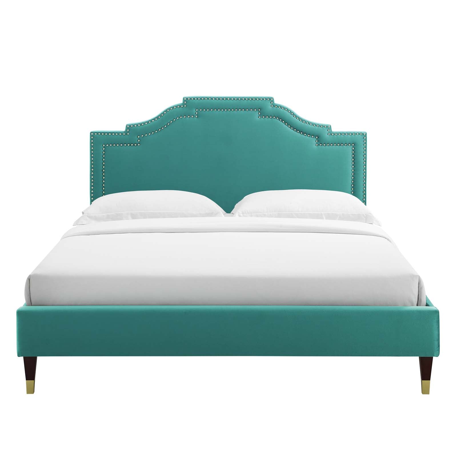 Adelaide Performance Velvet Queen Platform Bed By Modway - MOD-6581 | Beds | Modishstore - 97